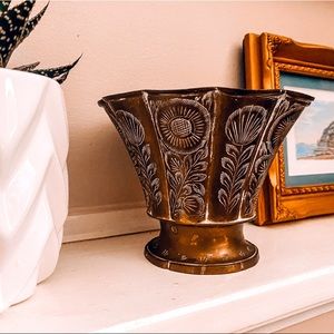 Floral Brass Vase